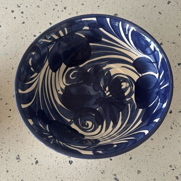 Talavera Set of Two Blue and White Ceramic Bowls Hand-Painted Made in Mexico New - Picture 2 of 8